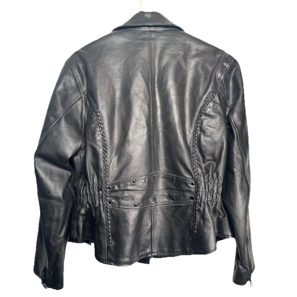 Milwaukee Black Leather Women's L Motorcycle Pocket Jacket With Zip Out Lining - Picture 11 of 16